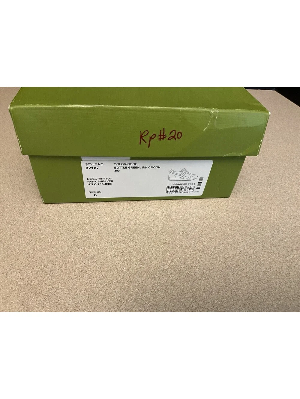 New! Womens Tory Burch HANK Nylon & Suede Sneakers, Bottle Green/Pink. Size 8.